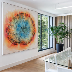 Flare by Jonathan Ford | Original artwork highlighting global warming and our impact on the rising temperatures of the planet. This large 2 meter print is a perfect centre piece for your home or office.