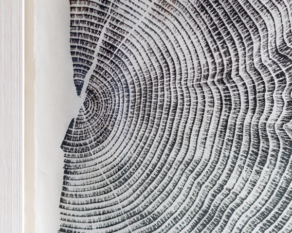 Western Hemispheres by Jonathan Ford | painstakingly hand printed on Washi, this 100cm x 185cm piece represents resilience alongside our shared past and potential future. This epic artwork prints make a bold statement in your home.