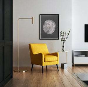 Ash | The Golden Years Black with Gold foil hung on living room wall