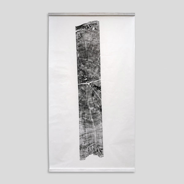 Cut by Jonathan Ford Studio | Large minimal banner hung mono relief print on washi paper. Perfect as a centre piece for your home.