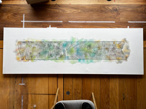 Rainforest canvas art in studio